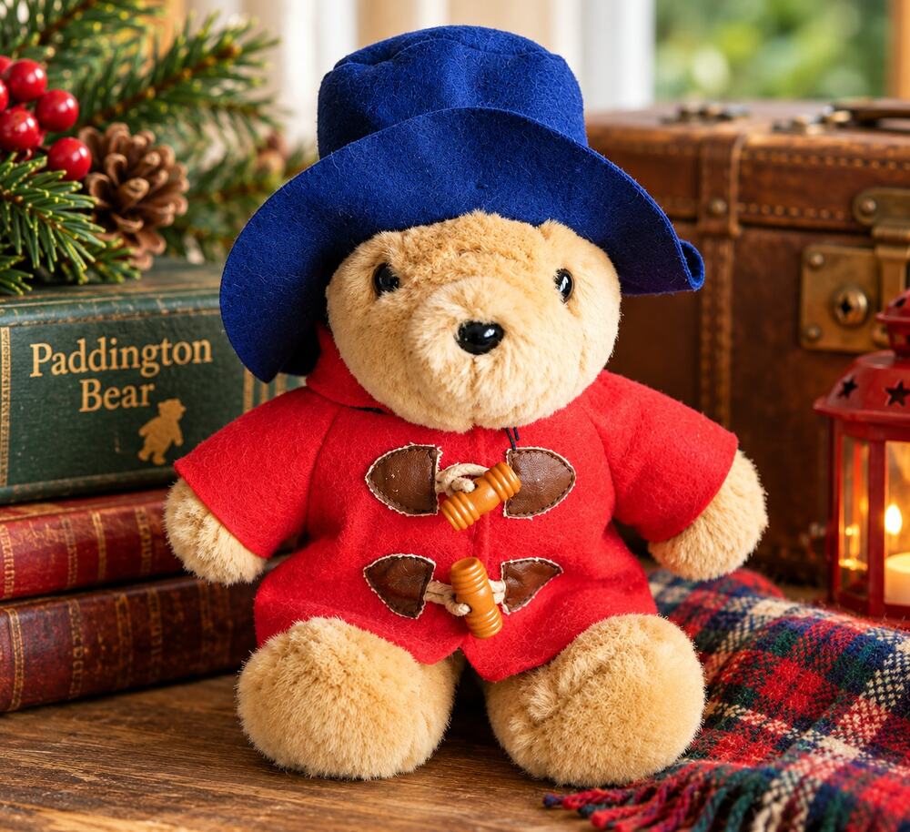 Vintage Paddington Bear Plush, Sears Canada, Red Coat & Blue Hat, 1999-2004, Kid